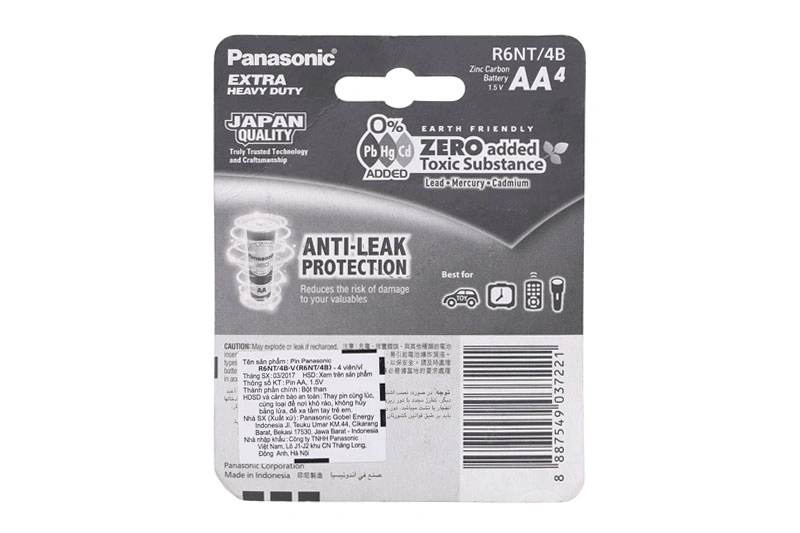 PIN PANASONIC MANGANESE AA R6NT/4B-V 2