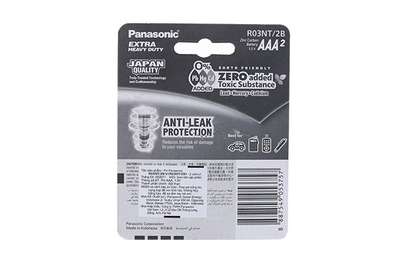 PIN PANA MANGANESE AAA R03NT/2B-V 3