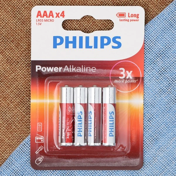 Pin AAA 4 viên Alkaline Philips LR03P4B 1