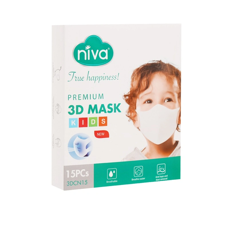 Combo 3 hộp 15 cái khẩu trang y tế 3D cho bé Niva 3 lớp 6
