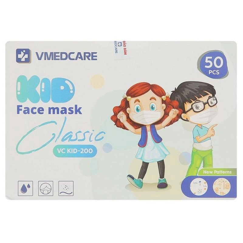 Hộp 50 cái khẩu trang y tế cho bé VMEDCARE Classic 4 lớp 1