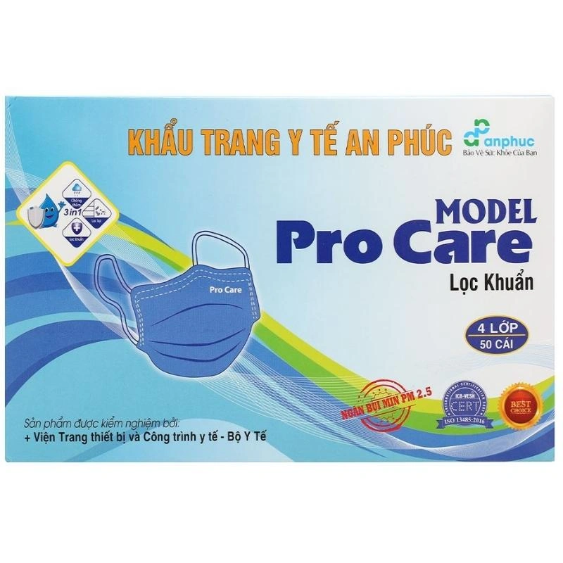Hộp 50 cái khẩu trang y tế An Phúc 4 lớp 1