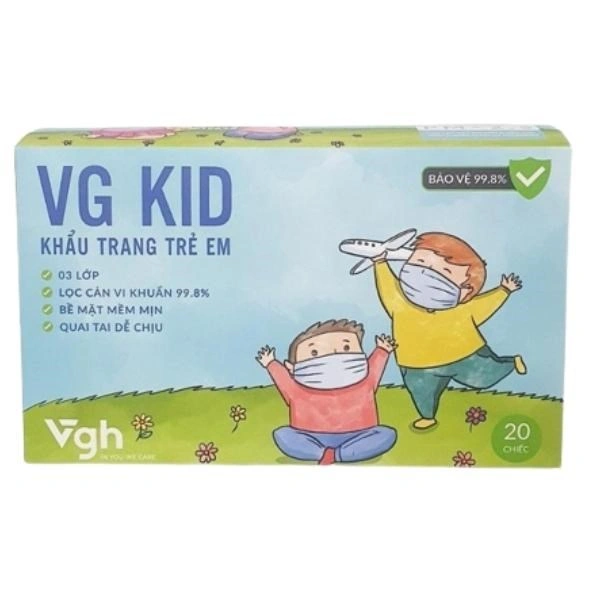 Túi 5 cái khẩu trang y tế cho bé VGH VG KID 3 lớp 4
