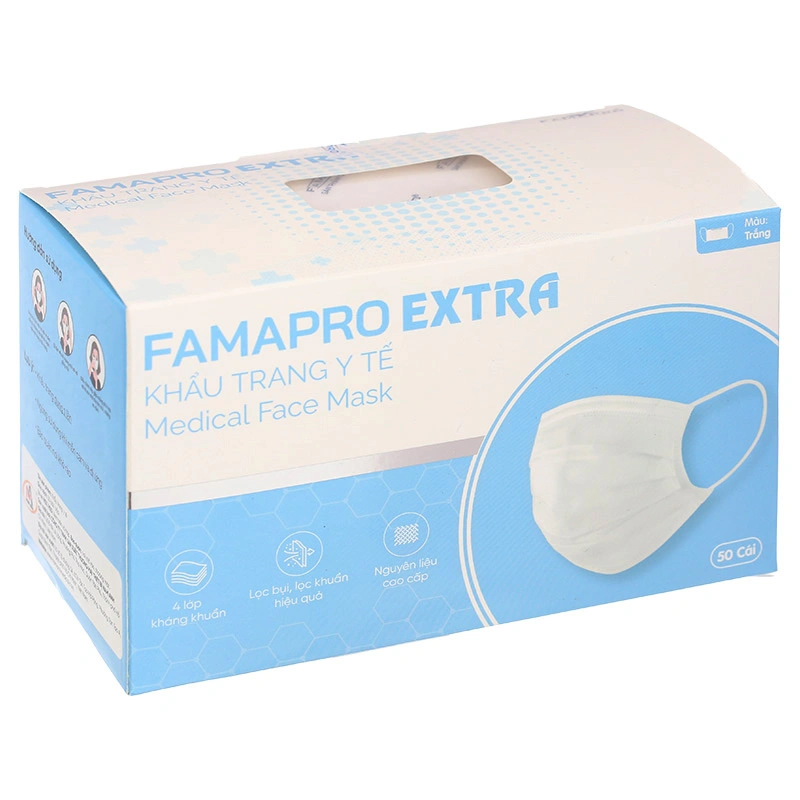 Combo 2 hộp 50 cái khẩu trang y tế FAMAPRO Extra 4 lớp 12