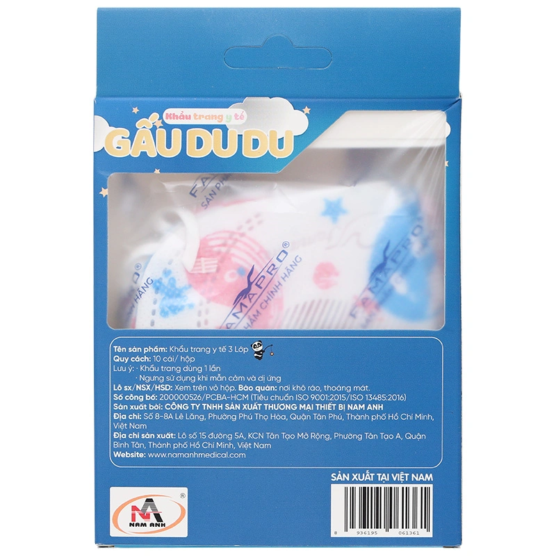 Hộp 10 cái khẩu trang y tế cho bé FAMAPRO Gấu Dudu 3 lớp 2