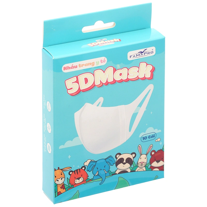 Hộp 10 cái khẩu trang y tế 5D cho bé FAMAPRO quai vải 3 lớp 3