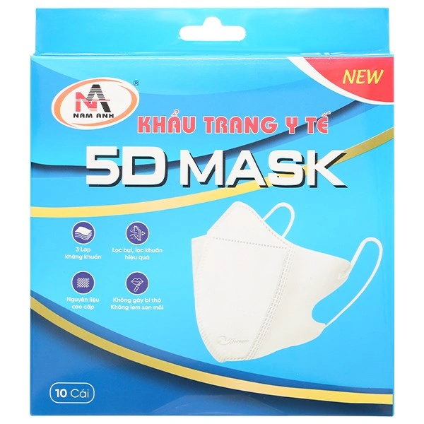 Hộp 10 cái khẩu trang y tế 5D FAMAPRO quai chun 3 lớp 1