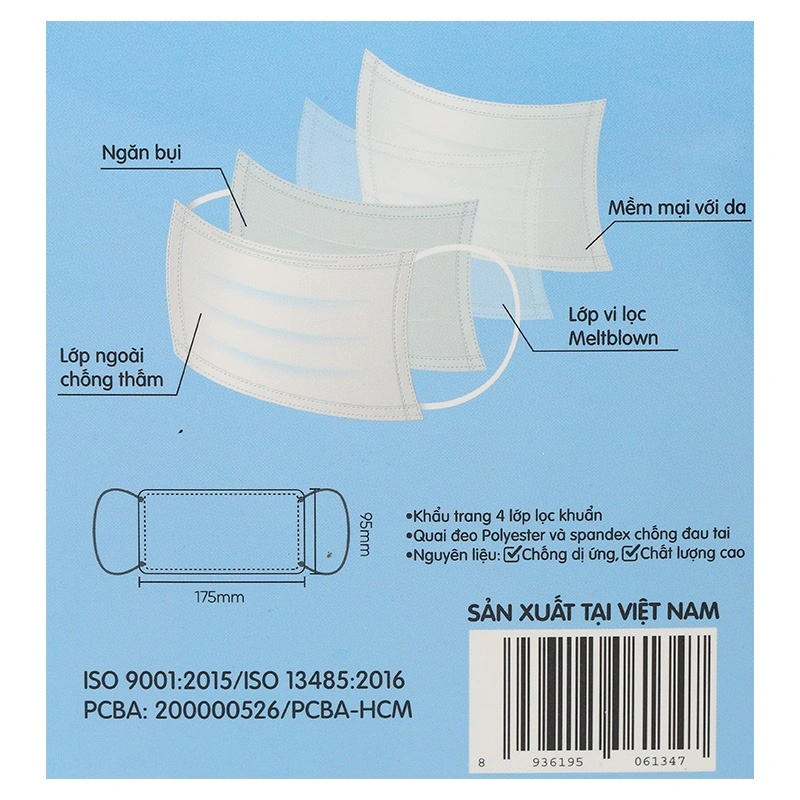 Combo 2 hộp 50 cái khẩu trang y tế FAMAPRO Extra 4 lớp 10