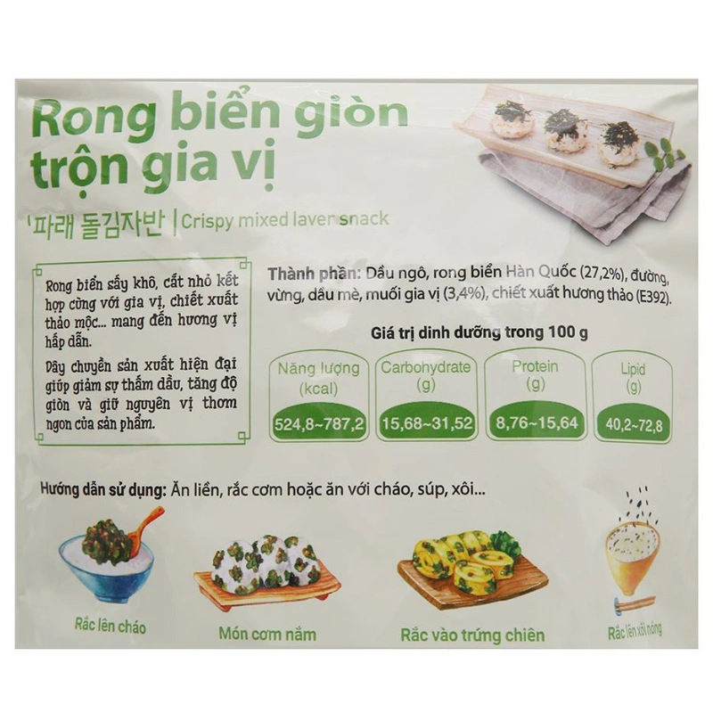 Rong biển giòn trộn truyền thống O'Food gói 30g (từ 1 tuổi) 5