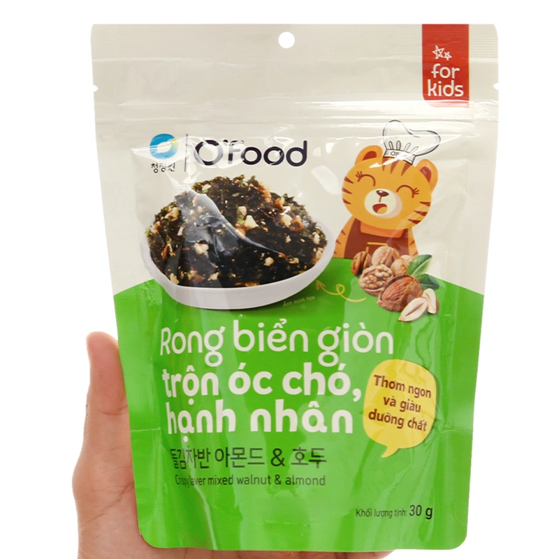 Rong biển giòn trộn óc chó, hạnh nhân O'Food gói 30g (từ 3 tuổi) 3