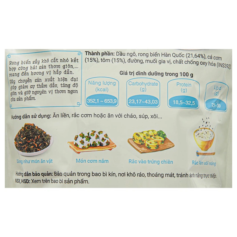 Rong biển giòn trộn hải sản O'Food gói 40g (từ 3 tuổi) 5