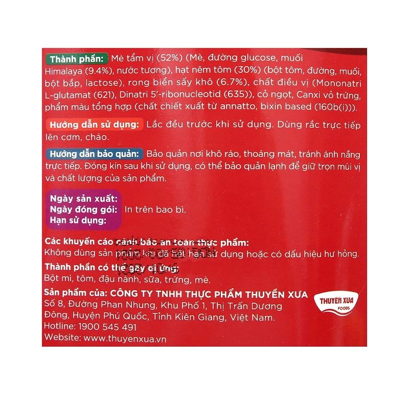 Gia vị rắc cơm Thuyền Xưa vị bò gói 19g (từ 1 tuổi) 13