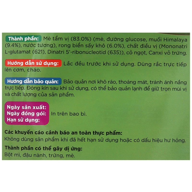 Gia vị rắc cơm Thuyền Xưa vị bò gói 19g (từ 1 tuổi) 7