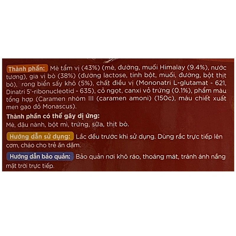Gia vị rắc cơm Thuyền Xưa vị bò gói 19g (từ 1 tuổi) 3