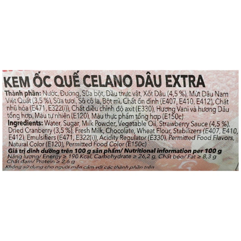 Kem ốc quế dâu Celano Extra 125 ml (từ 1 tuổi) 6