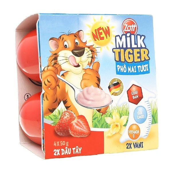Lốc 4 hộp sữa chua phô mai Zott vị dâu, chuối 50g (từ 6 tháng) 9
