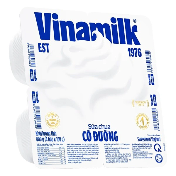 Lốc 4 hộp sữa chua có đường Vinamilk