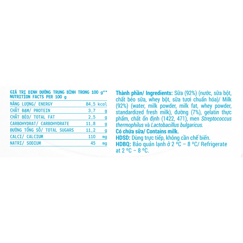 Lốc 4 hộp sữa chua ít đường Vinamilk 100g (từ 1 tuổi) 4