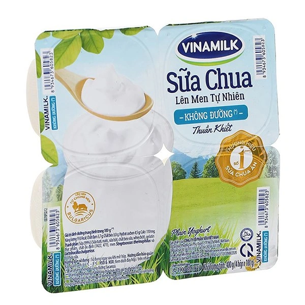 Lốc 4 hộp sữa chua không đường Vinamilk 100g 1