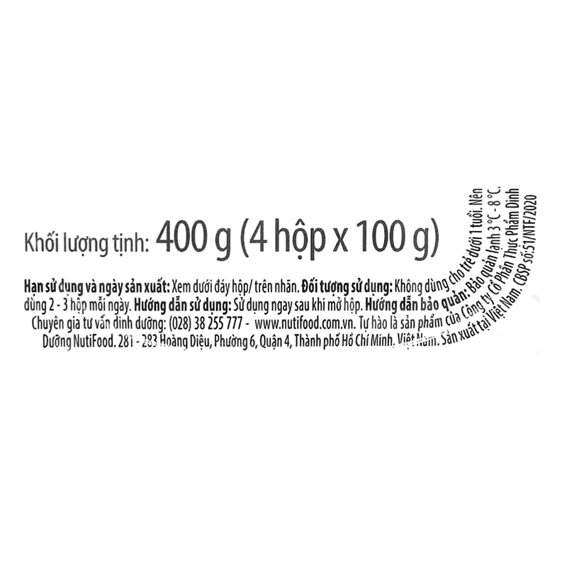 Lốc 4 hộp sữa chua có đường Nutimilk 100g (từ 1 tuổi) 6