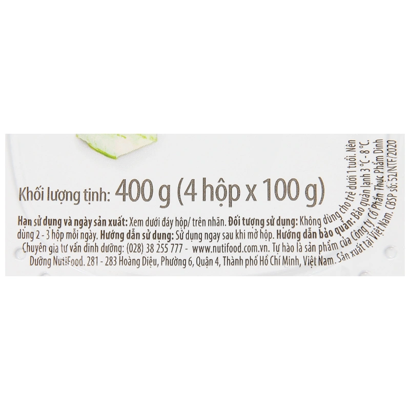 Lốc 4 hộp sữa chua có đường Nutimilk 100g (từ 1 tuổi) 13