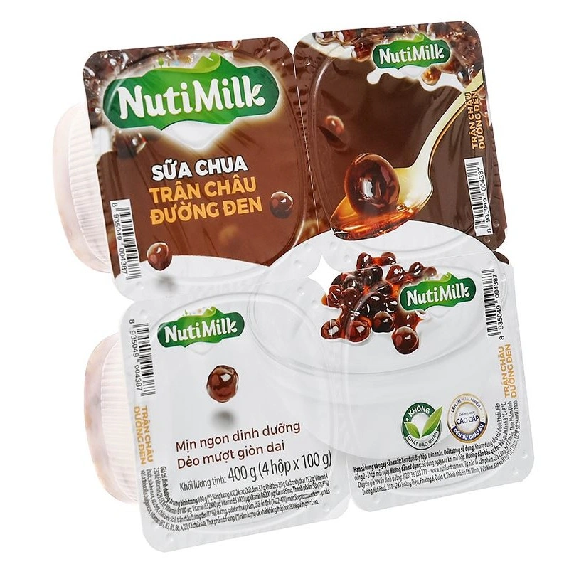 Lốc 4 hộp sữa chua trân châu Nutimilk vị đường đen 100g (từ 3 tuổi) 1