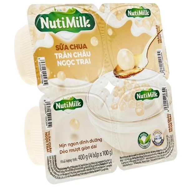 Lốc 4 hộp sữa chua trân châu ngọc trai Nutimilk 100g (từ 3 tuổi) 1