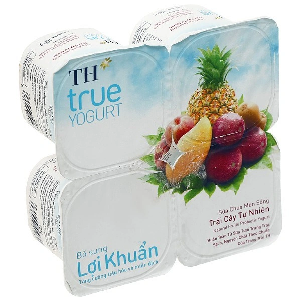 Lốc 4 hộp sữa chua trái cây TH true YOGURT vị trái cây 100g (từ 1 tuổi) 1