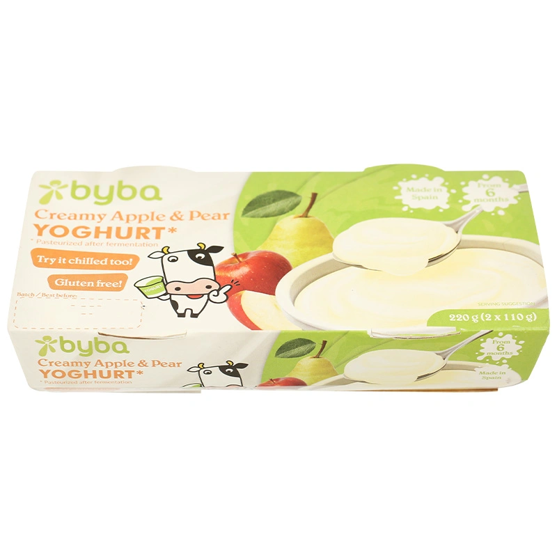 Lốc 2 hộp sữa chua trái cây Byba vị lê, táo 110g (từ 6 tháng) 2