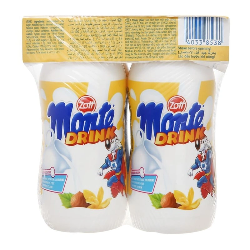 Lốc 4 chai váng sữa Zott Monte Drink vị vani 95 ml (từ 1 tuổi) 2