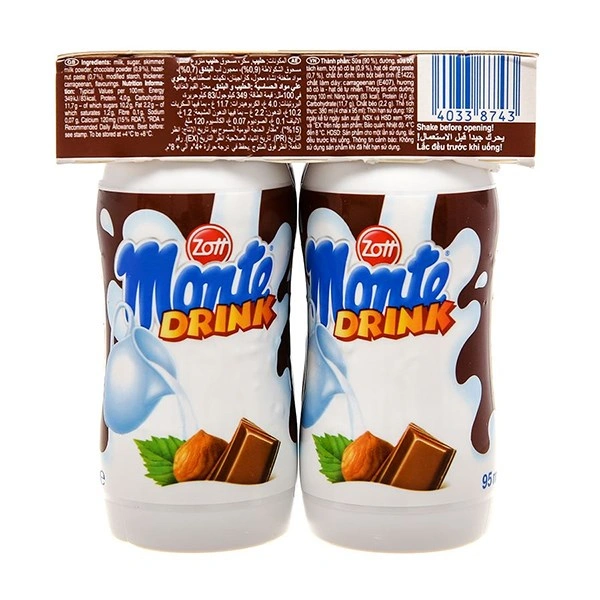 Lốc 4 chai váng sữa Zott Monte Drink vị socola