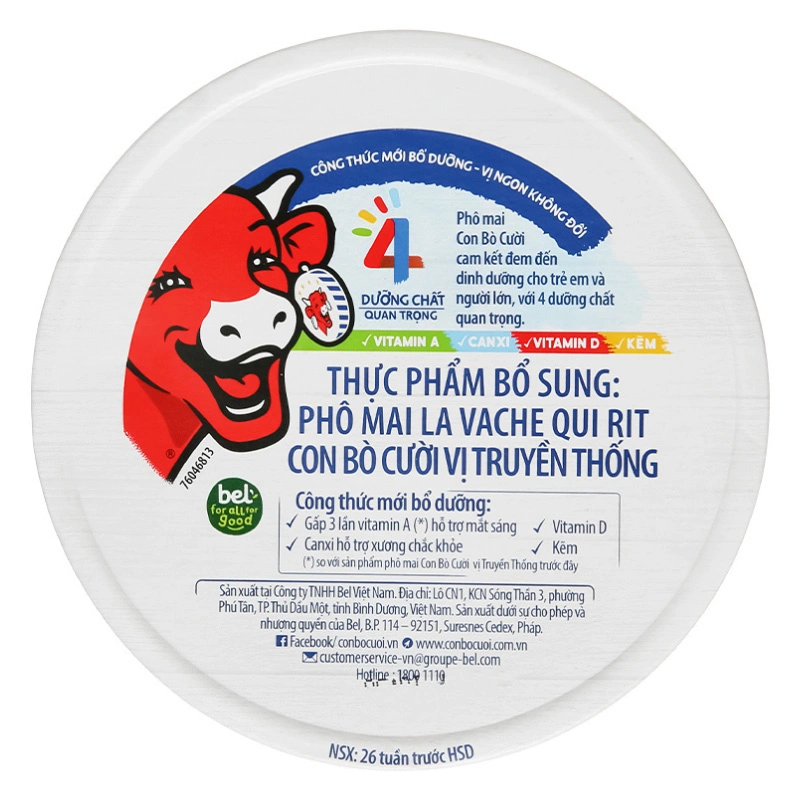 Phô mai Con Bò Cười vị truyền thống hộp 8 miếng 112g (từ 1 tuổi) 3