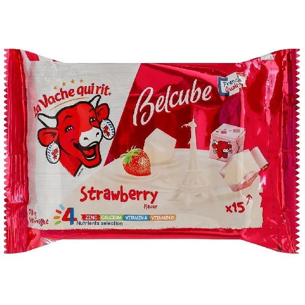 Phô mai Con Bò Cười Belcube vị dâu gói 78g (15 viên)