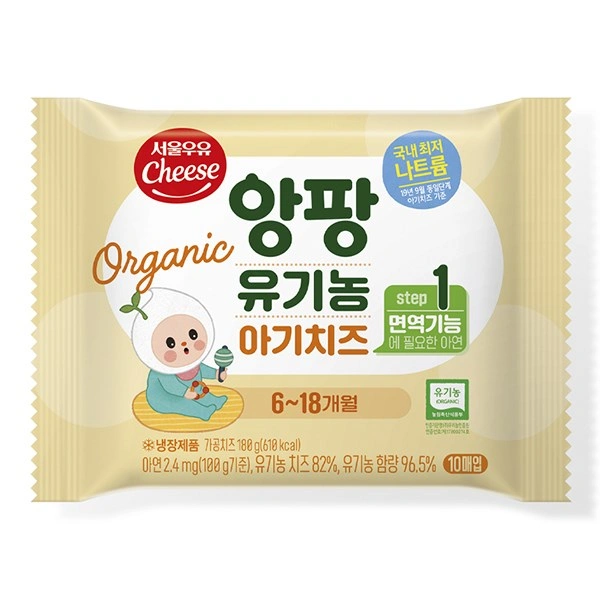 Phô mai hữu cơ tách muối Seoul Milk Step số 1 gói 180g (10 lát)