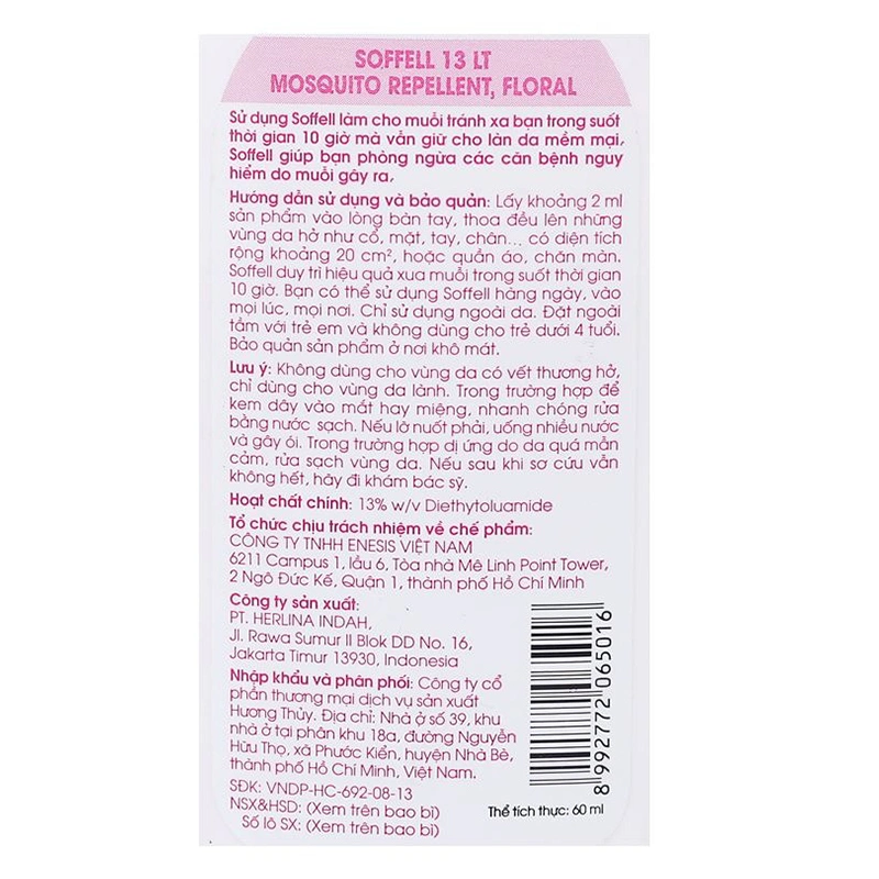 Kem chống muỗi Soffell 60 ml hương cam (từ 4 tuổi) 7