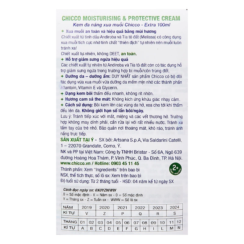 Kem đa năng xua muỗi Chicco 100 ml hương cam sả (từ 2 tháng) 4