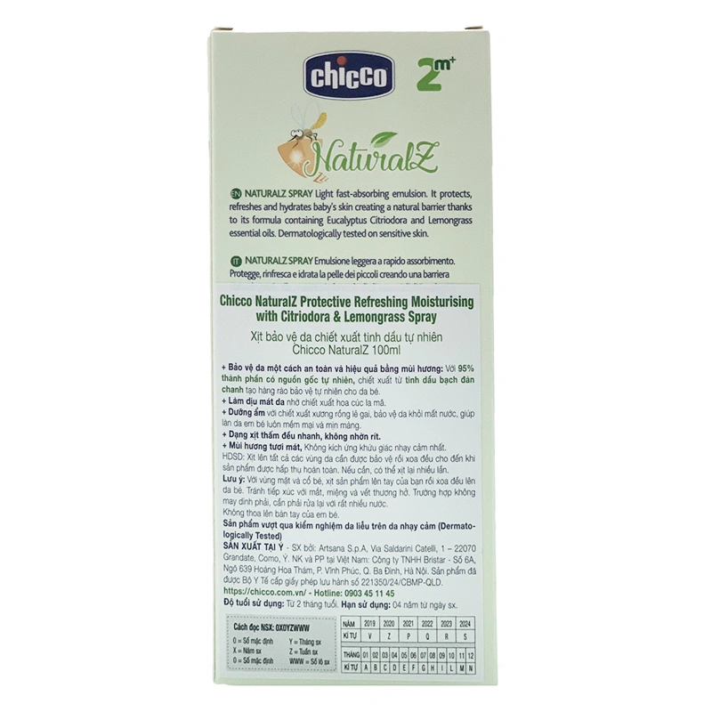 Xịt đa năng xua muỗi Chicco NaturalZ 100 ml chiết xuất tinh dầu tự nhiên (từ 2 tháng) 4