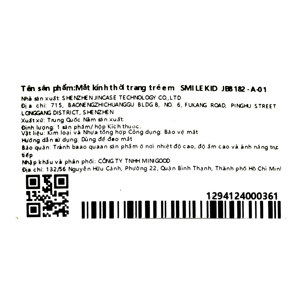 Mắt kính thời trang trẻ em Smile Kid JB8182-A-01 8