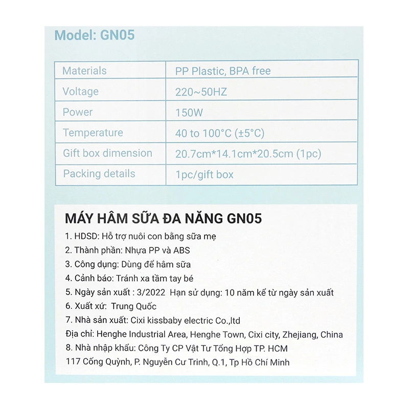 Máy hâm sữa Gluck Baby GN05 - Màu ngẫu nhiên 13