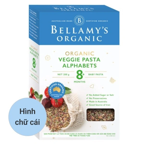 Nui ăn dặm hữu cơ Bellamys Organic hình ống 200g (từ 8 tháng) 3