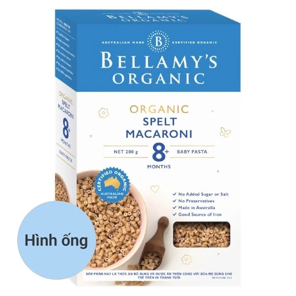 Nui ăn dặm hữu cơ Bellamys Organic hình ống 200g (từ 8 tháng) 1