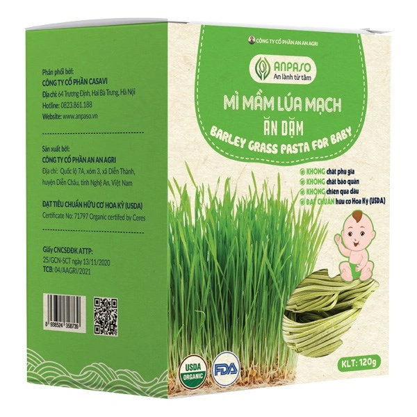 Mì hữu cơ cải bó xôi Anpaso 120g (từ 7 tháng) - Giao bao bì ngẫu nhiên 24