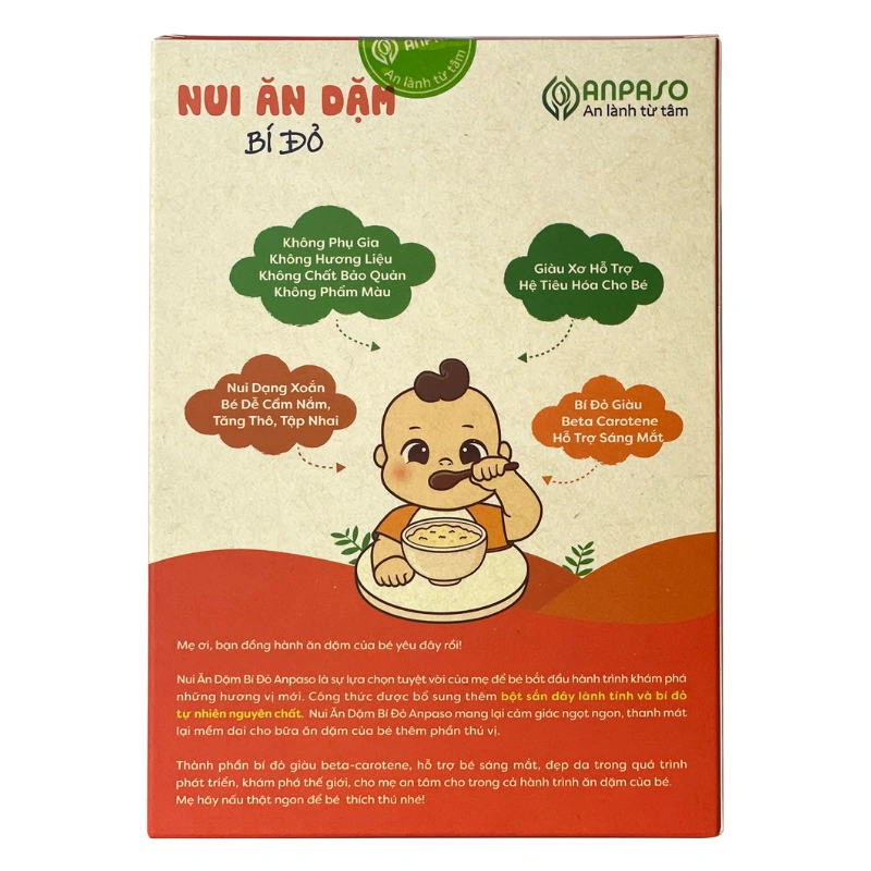 Nui mix rau củ Anpaso hình xoắn 150g (từ 6 tháng) 10