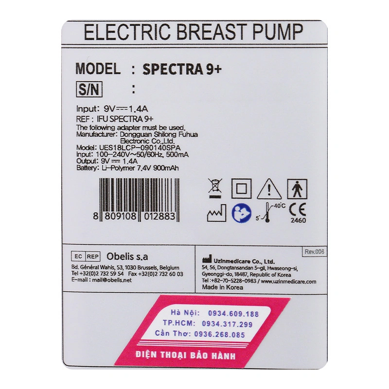 Máy hút sữa điện đôi Spectra 9 Plus 15