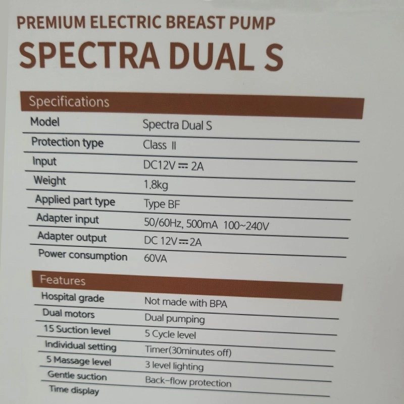 Máy hút sữa điện đôi Spectra Dual S 9
