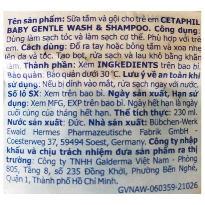 Combo 2 sữa tắm & gội 2in1 cho bé Cetaphil Baby Gentle hương dịu nhẹ 400 ml (mọi độ tuổi) 7