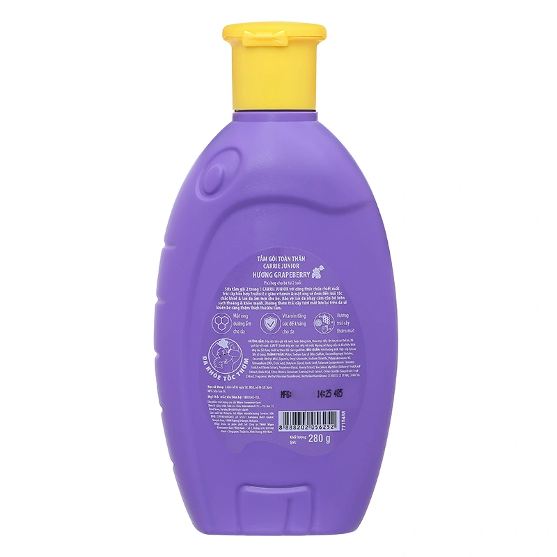 Sữa tắm & gội 2in1 cho bé Carrie Junior hương Grapeberry 280g (từ 2 tuổi) 2
