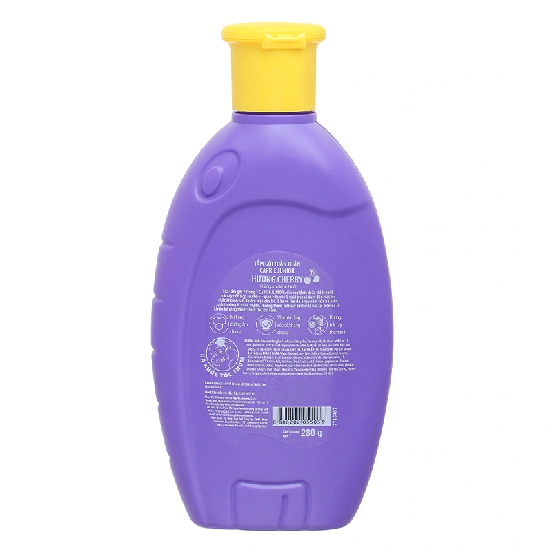 Sữa tắm & gội 2in1 cho bé Carrie Junior hương Cherry 280g (từ 2 tuổi) 2
