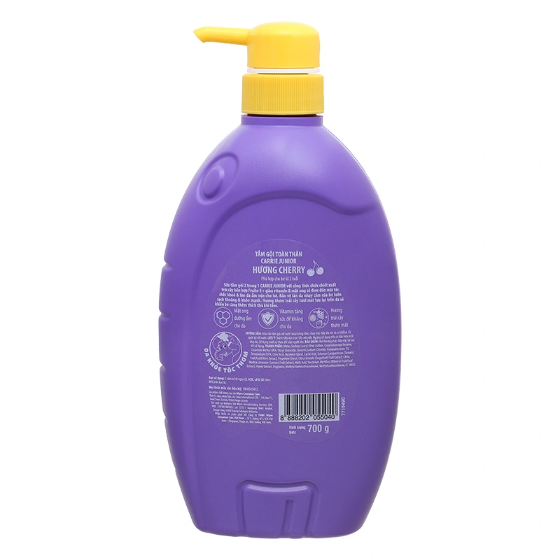 Sữa tắm & gội 2in1 cho bé Carrie Junior hương Cherry 700g (từ 2 tuổi) 2