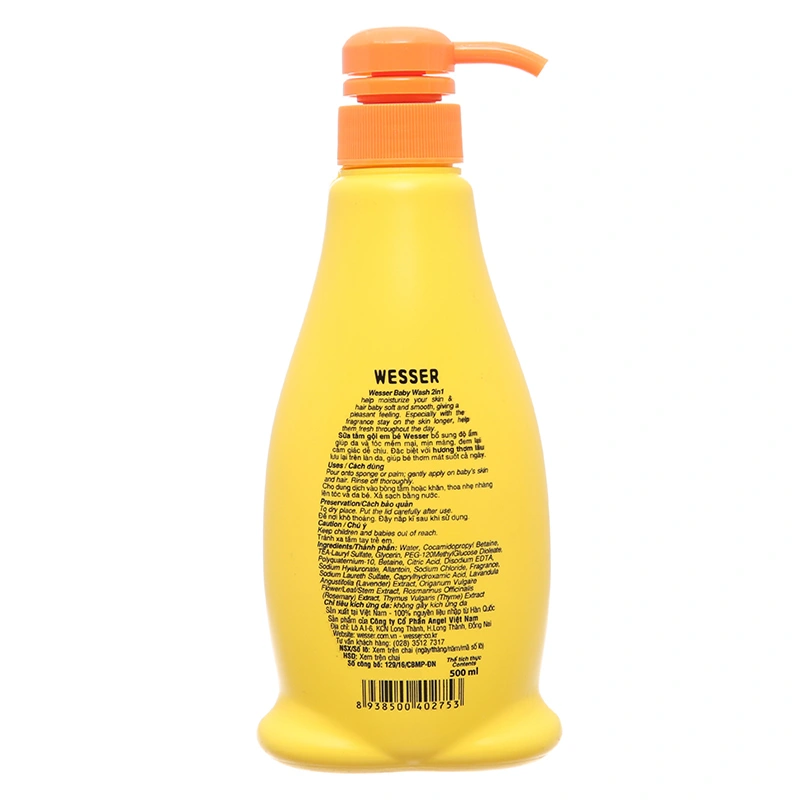 Sữa tắm & gội 2in1 cho bé Wesser hương phấn 200 ml (mọi độ tuổi) 4